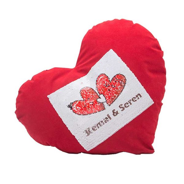 Kişiye Özel Kırmızı Love Yazılı Yastık