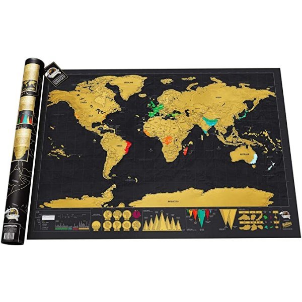 Dünya Haritası Scratch Map Kazıma Poster Haritası